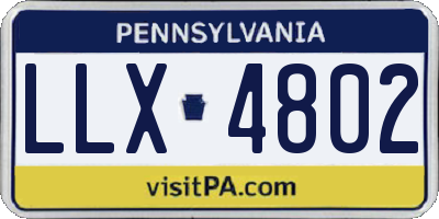 PA license plate LLX4802