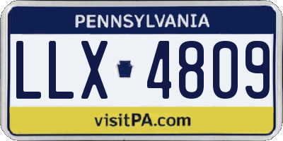 PA license plate LLX4809