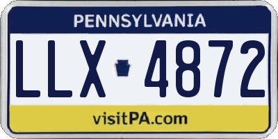 PA license plate LLX4872