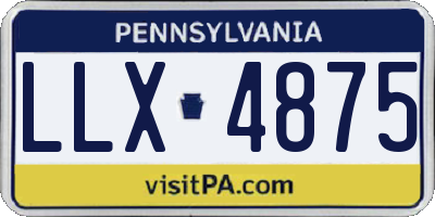 PA license plate LLX4875