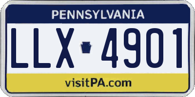 PA license plate LLX4901