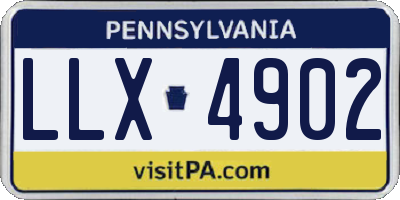 PA license plate LLX4902