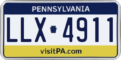 PA license plate LLX4911