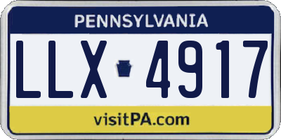PA license plate LLX4917