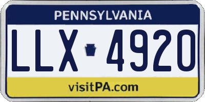 PA license plate LLX4920