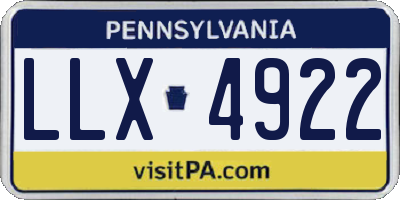PA license plate LLX4922