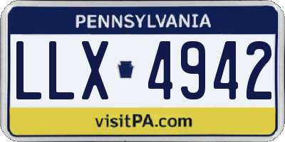 PA license plate LLX4942
