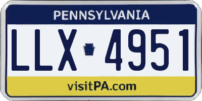 PA license plate LLX4951