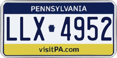 PA license plate LLX4952