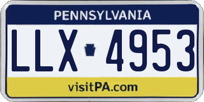 PA license plate LLX4953