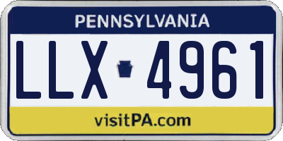 PA license plate LLX4961