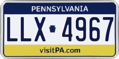 PA license plate LLX4967