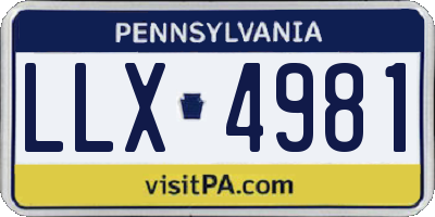 PA license plate LLX4981