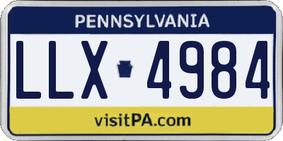 PA license plate LLX4984