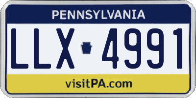 PA license plate LLX4991