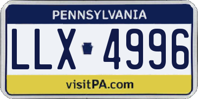 PA license plate LLX4996