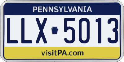 PA license plate LLX5013