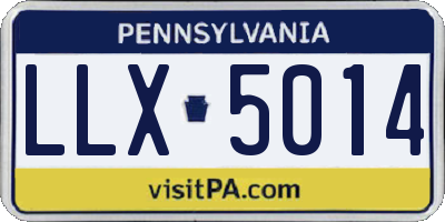PA license plate LLX5014