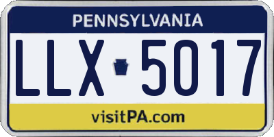 PA license plate LLX5017