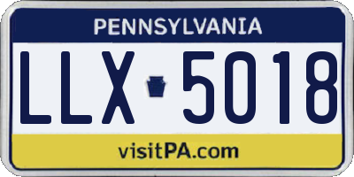PA license plate LLX5018