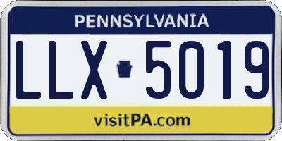 PA license plate LLX5019