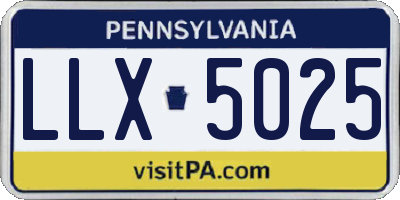 PA license plate LLX5025