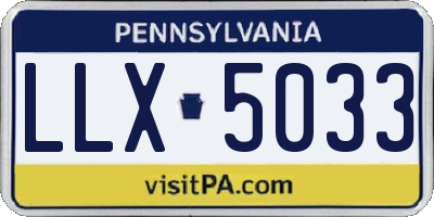 PA license plate LLX5033