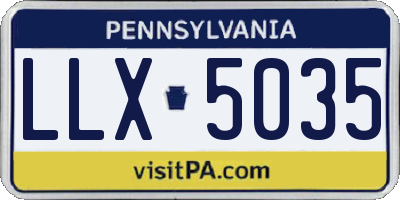 PA license plate LLX5035