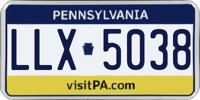 PA license plate LLX5038