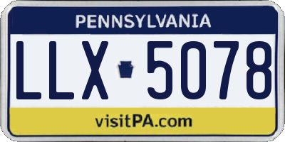 PA license plate LLX5078