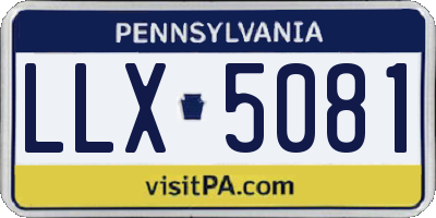 PA license plate LLX5081