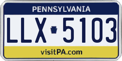 PA license plate LLX5103