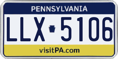 PA license plate LLX5106