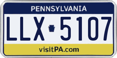 PA license plate LLX5107
