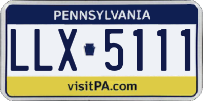 PA license plate LLX5111