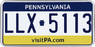 PA license plate LLX5113
