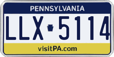 PA license plate LLX5114