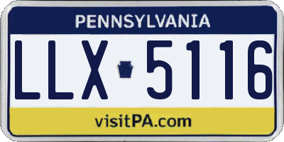 PA license plate LLX5116