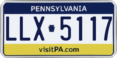 PA license plate LLX5117
