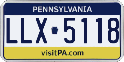 PA license plate LLX5118