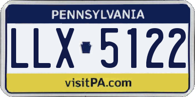 PA license plate LLX5122