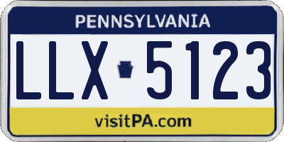 PA license plate LLX5123