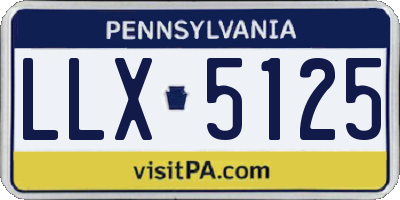PA license plate LLX5125
