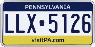 PA license plate LLX5126