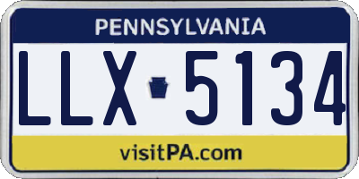 PA license plate LLX5134