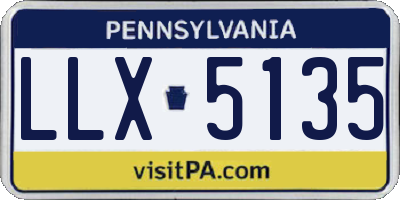 PA license plate LLX5135