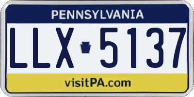 PA license plate LLX5137