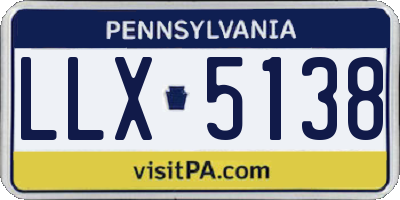 PA license plate LLX5138