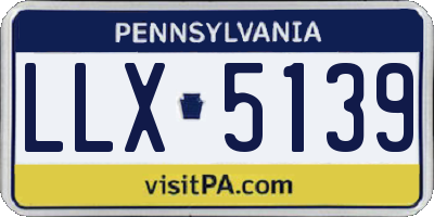 PA license plate LLX5139