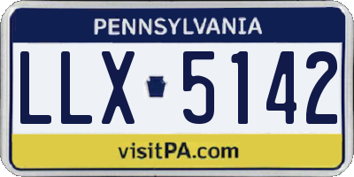 PA license plate LLX5142